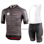 2019 Fahrradbekleidung Castelli Uae Tour Grau Trikot Kurzarm und Tragerhose