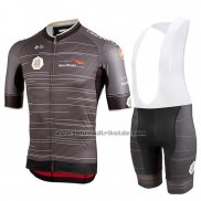 2019 Fahrradbekleidung Castelli Uae Tour Grau Trikot Kurzarm und Tragerhose
