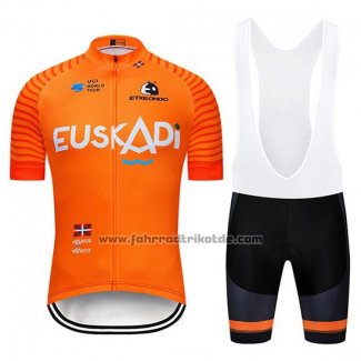 2019 Fahrradbekleidung Euskadi Orange Trikot Kurzarm und Tragerhose