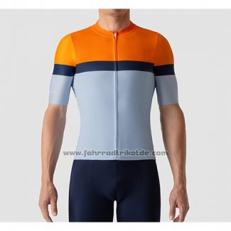 2019 Fahrradbekleidung La Passione Orange Blau Trikot Kurzarm und Tragerhose