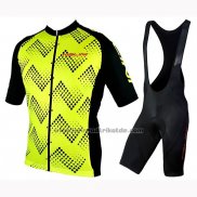 2019 Fahrradbekleidung Nalini Podio 2.0 Shwarz Gelb Trikot Kurzarm und Tragerhose