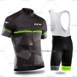 2019 Fahrradbekleidung Northwave Shwarz Grau Grun Trikot Kurzarm und Tragerhose