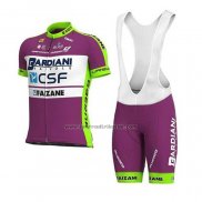 2020 Fahrradbekleidung Bardiani Csf Fuchsie Wei Trikot Kurzarm und Tragerhose