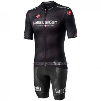 2020 Fahrradbekleidung Giro d'Italia Shwarz Trikot Kurzarm und Tragerhose