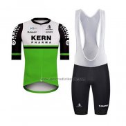 2020 Fahrradbekleidung Kern Pharma Wei Grun Shwarz Trikot Kurzarm und Tragerhose