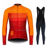 2020 Fahrradbekleidung NDLSS Gelb Orange Trikot Langarm und Tragerhose