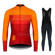 2020 Fahrradbekleidung NDLSS Gelb Orange Trikot Langarm und Tragerhose