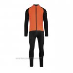 2021 Fahrradbekleidung Assos Orange Trikot Langarm und Tragerhose