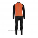 2021 Fahrradbekleidung Assos Orange Trikot Langarm und Tragerhose