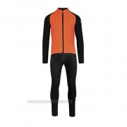 2021 Fahrradbekleidung Assos Orange Trikot Langarm und Tragerhose