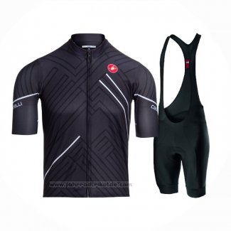 2021 Fahrradbekleidung Castelli Shwarz Wei Trikot Kurzarm und Tragerhose