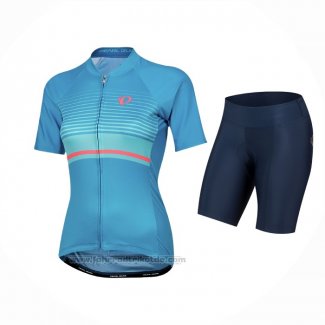 2021 Fahrradbekleidung Frau Pearl Izumi Azurblau Trikot Kurzarm und Tragerhose