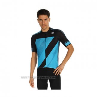 2021 Fahrradbekleidung Sportful Blau Shwarz Trikot Kurzarm und Tragerhose