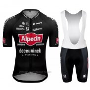 2022 Fahrradbekleidung Alpecin Deceuninck Shwarz Trikot Kurzarm und Tragerhose