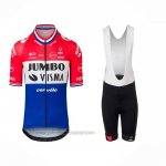 2022 Fahrradbekleidung Jumbo Visma Rot Wei Blau Trikot Kurzarm Und Tragerhose