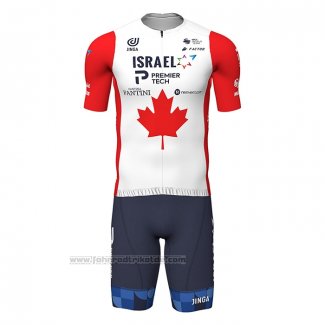 2022 Fahrradbekleidung Kanada Champion Israel Cycling Academy Rot Trikot Kurzarm und Tragerhose