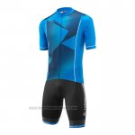 2022 Fahrradbekleidung Loffler Hellblau Blau Trikot Kurzarm und Tragerhose