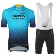 2023 Fahrradbekleidung Astana Blau Shwarz Trikot Kurzarm Und Tragerhose