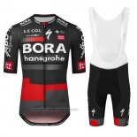 2023 Fahrradbekleidung Bora-Hansgrone Shwarz Rot Trikot Kurzarm und Tragerhose