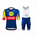 2023 Fahrradbekleidung Lidl Trek Blau Rot Trikot Kurzarm Und Tragerhose