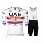 2023 Fahrradbekleidung UAE Slowenien Champion Wei Trikot Kurzarm Und Tragerhose