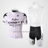2010 Fahrradbekleidung Johnnys Shwarz und Wei Trikot Kurzarm und Tragerhose
