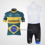 2011 Fahrradbekleidung Garmin Champion Brasilien Trikot Kurzarm und Tragerhose