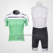 2011 Fahrradbekleidung Giordana Wei und Grun Trikot Kurzarm und Tragerhose