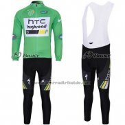 2011 Fahrradbekleidung HTC Highroad Grun und Wei Trikot Langarm und Tragerhose