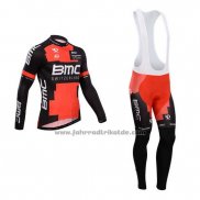 2014 Fahrradbekleidung BMC Shwarz und Rot Trikot Langarm und Tragerhose