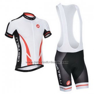 2014 Fahrradbekleidung Castelli Wei Trikot Kurzarm und Tragerhose
