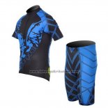 2014 Fahrradbekleidung Fox Cyclingbox Shwarz und Blau Trikot Kurzarm und Tragerhose