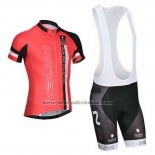 2014 Fahrradbekleidung Nalini Shwarz und Rot Trikot Kurzarm und Tragerhose