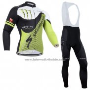 2014 Fahrradbekleidung Specialized Shwarz und Grun Trikot Langarm und Tragerhose