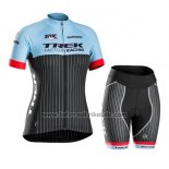 2015 Fahrradbekleidung Trek Blau und Shwarz Trikot Kurzarm und Tragerhose