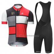 2016 Fahrradbekleidung Castelli Rot und Shwarz Trikot Kurzarm und Tragerhose