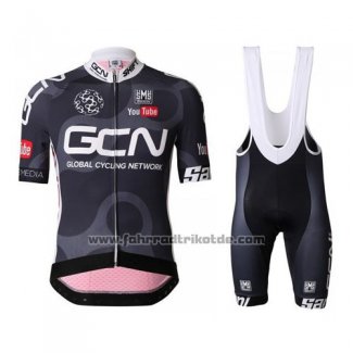 2016 Fahrradbekleidung GCN Shwarz und Rot Trikot Kurzarm und Tragerhose