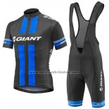 2016 Fahrradbekleidung Giant Shwarz und Blau Trikot Kurzarm und Tragerhose