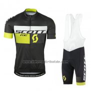 2016 Fahrradbekleidung Scott Grun und Shwarz Trikot Kurzarm und Tragerhose