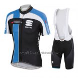 2016 Fahrradbekleidung Sportful Shwarz Blau Trikot Kurzarm und Tragerhose