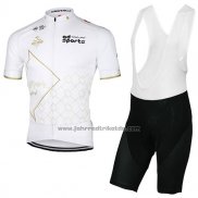 2017 Fahrradbekleidung Abu Dhabi Tour Wei Trikot Kurzarm und Tragerhose