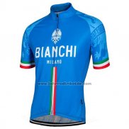 2017 Fahrradbekleidung Bianchi Blau Trikot Kurzarm und Tragerhose