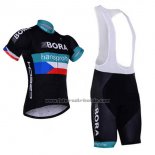 2017 Fahrradbekleidung Bora Shwarz Trikot Kurzarm und Tragerhose