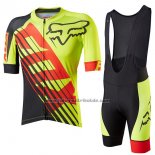 2017 Fahrradbekleidung Fox Le Savant Gelb Trikot Kurzarm und Tragerhose