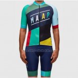 2017 Fahrradbekleidung Maap Blau und Azurblau Trikot Kurzarm und Tragerhose