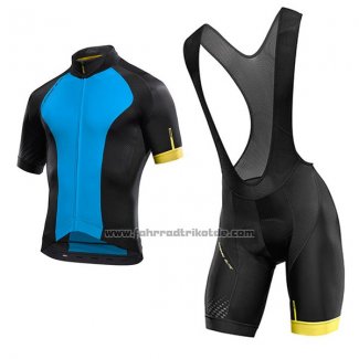 2017 Fahrradbekleidung Mavic Blau und Shwarz Trikot Kurzarm und Tragerhose