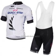 2017 Fahrradbekleidung Quick Step Floors Wei Trikot Kurzarm und Tragerhose