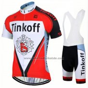 2017 Fahrradbekleidung Tinkoff Rot Trikot Kurzarm und Tragerhose