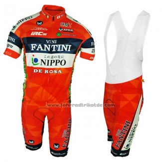 2017 Fahrradbekleidung Vini Fantini Orange Trikot Kurzarm und Tragerhose