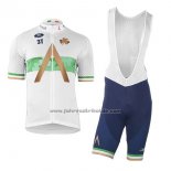 2018 2019 Fahrradbekleidung Aqua Blaue Sport Champion Irland Trikot Kurzarm und Tragerhose